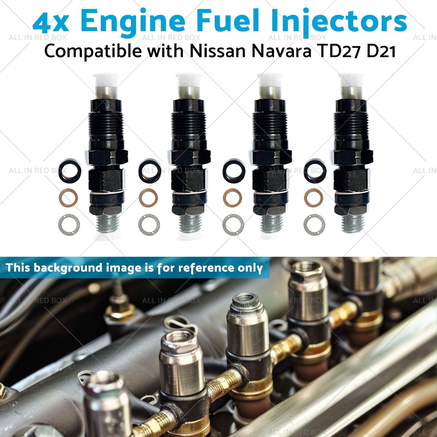 4x Engine Fuel Injectors Suitable for Nissan Navara TD27 D21 2. 7L 16600-43G23-4