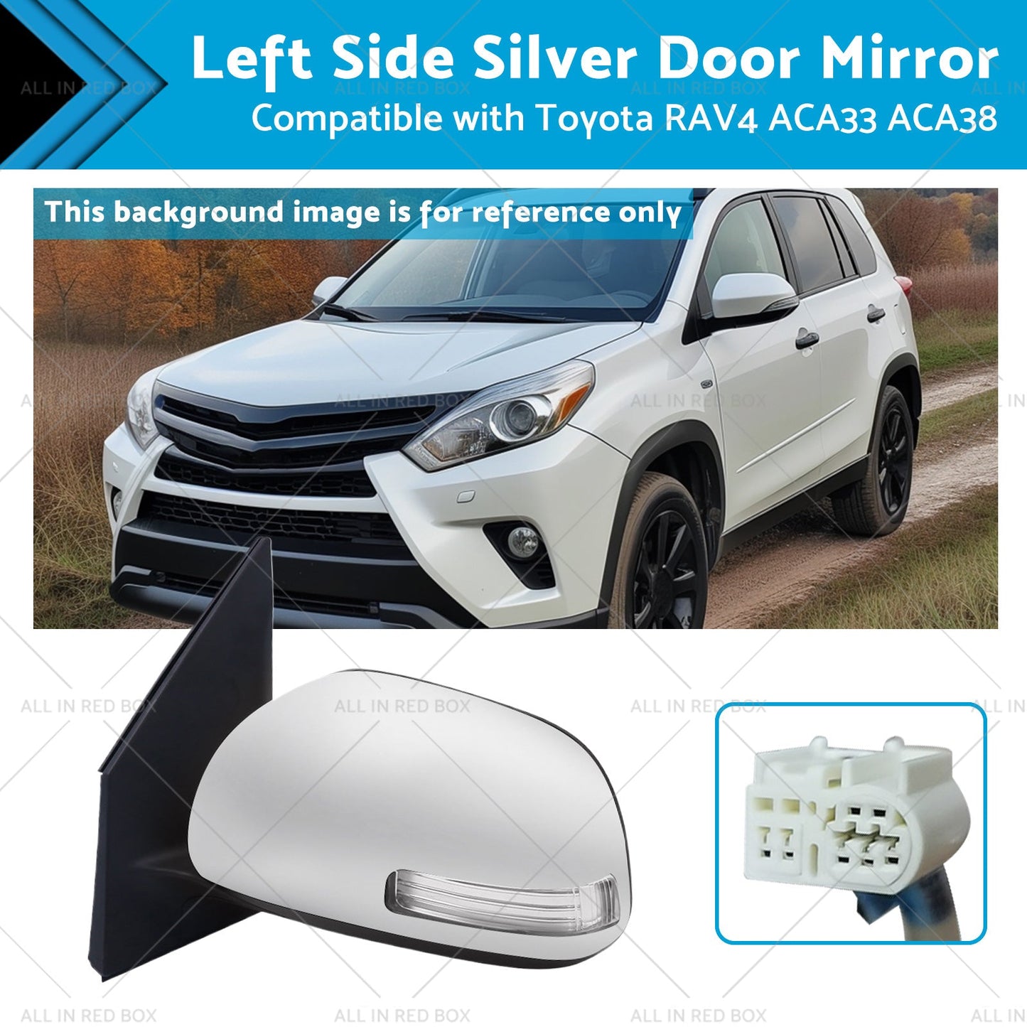 Left Side Silver Door Mirror for Toyota RAV4 2008-2012