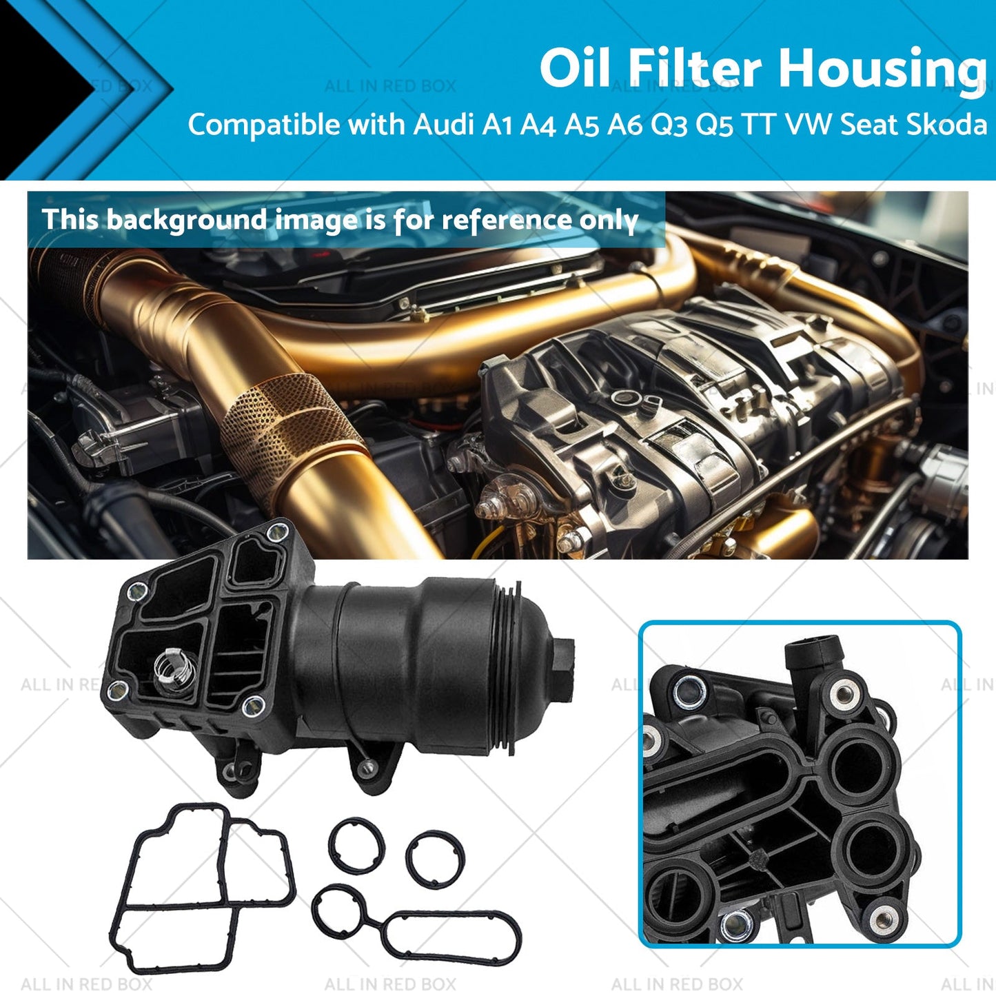 Oil Filter Housing for VW Audi A1 A4 A5 A6 Q3 Q5 Skoda 2008-2023