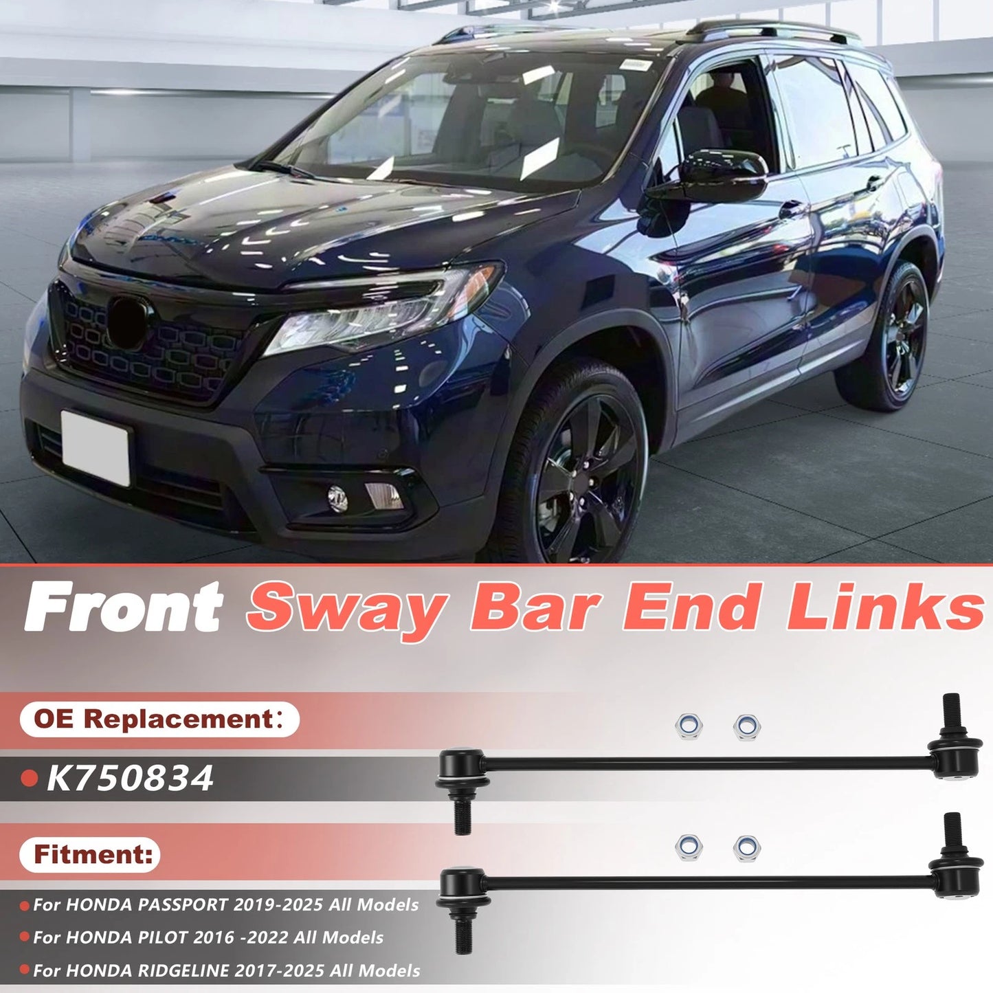 Set of 2 Front Sway Bar Links for Honda Passport Pilot Ridgeline (2003–2021)