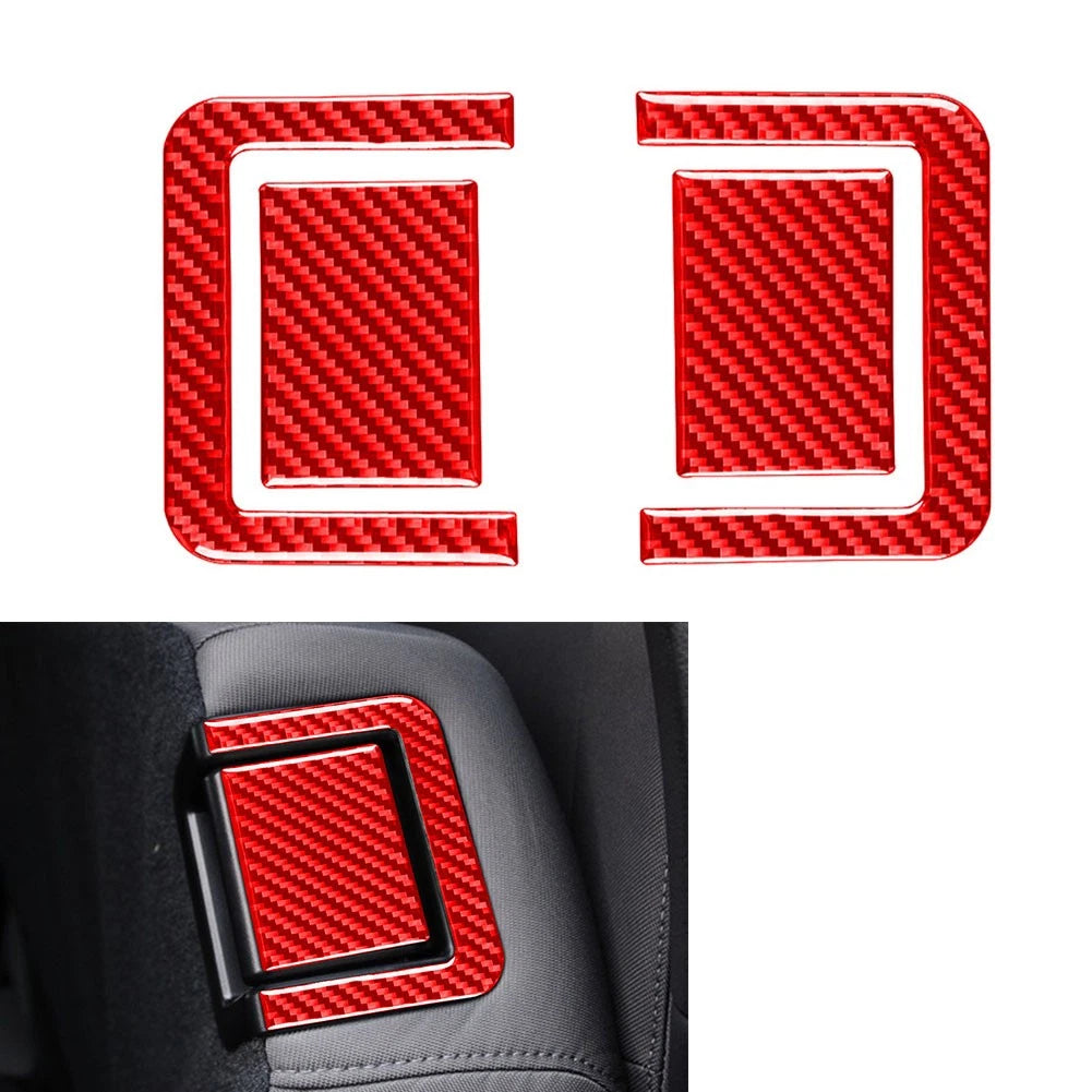 Carbon Fiber Red Rear Seat Adjustment Panel Cover Trim for Toyota Tundra (2014–2021)