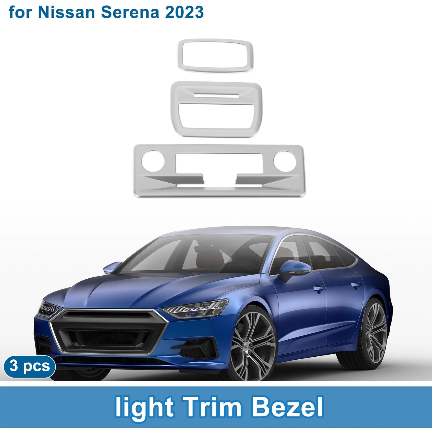 Light Trim Bezel for Nissan Serena (2023) Silver Tone