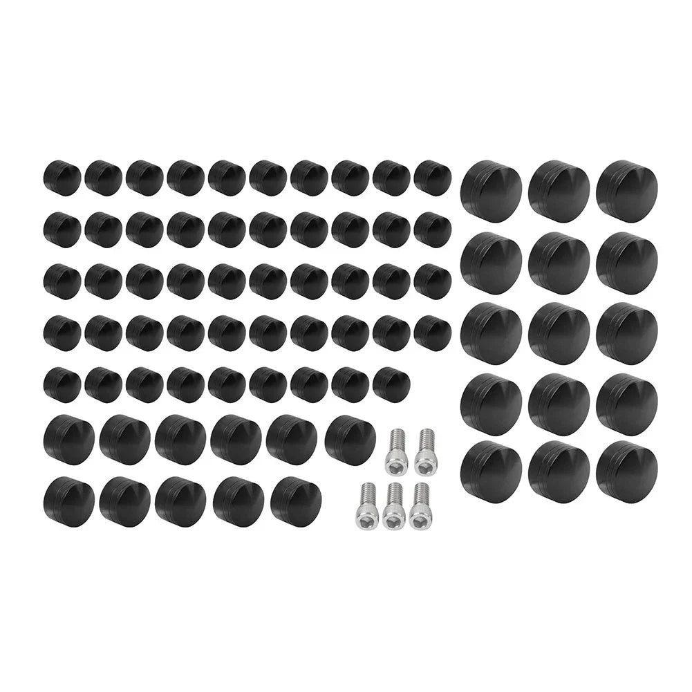75X Black Engine Bolt Topper Caps for Harley Touring Road Street Glide (07-16)