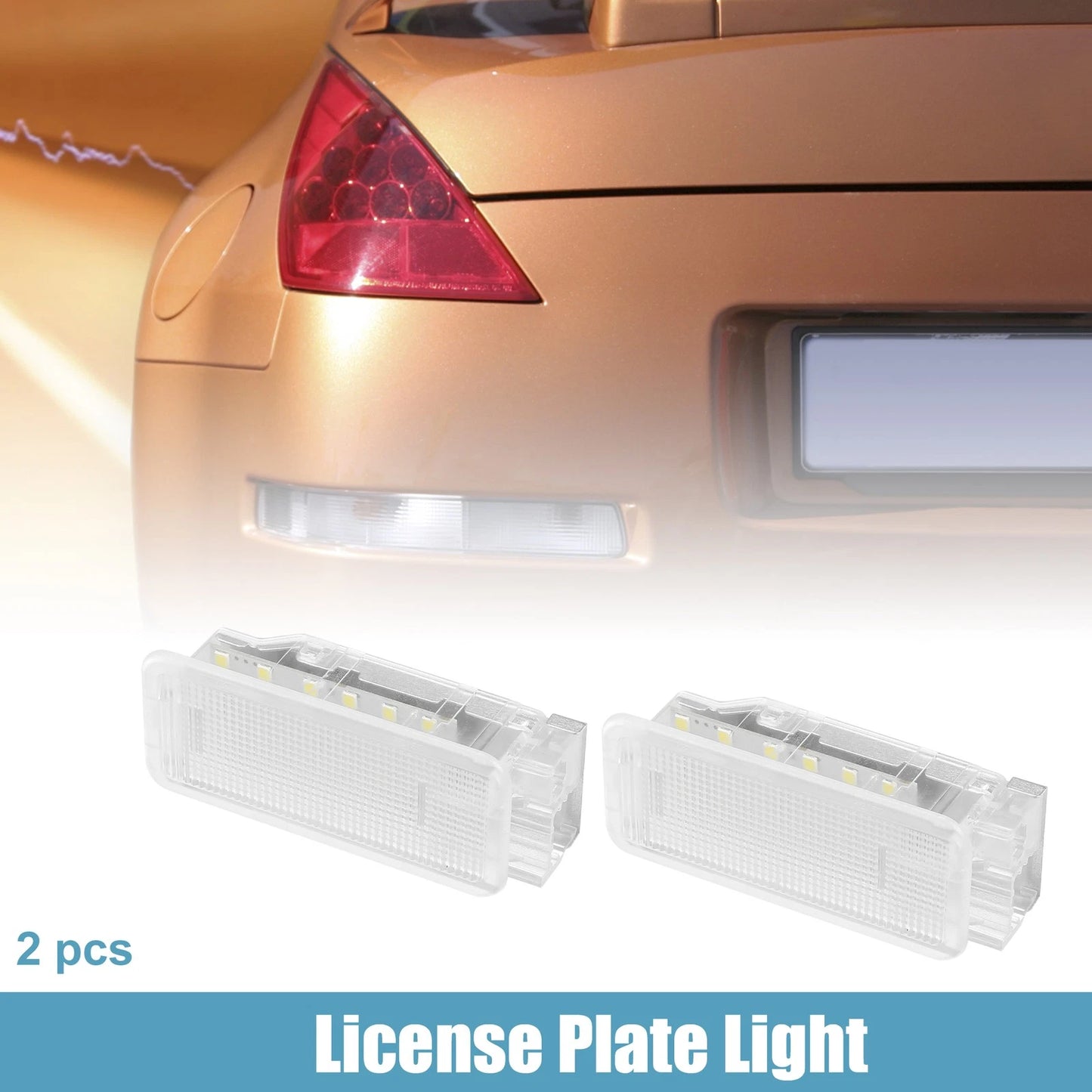 2X LED License Plate Light for Peugeot 206 207 306 307 (2000–2014)