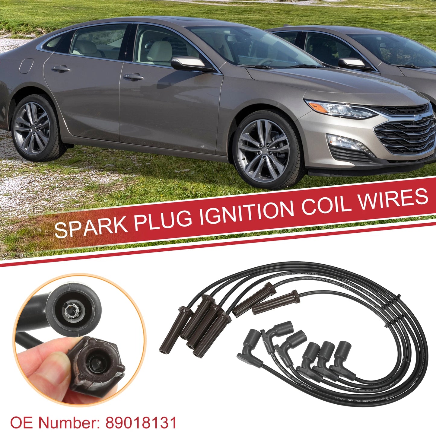 6 Pcs Spark Plug Wire Ignition Coil Cable No. 89018131 for Chevrolet Equinox (2005–2009)