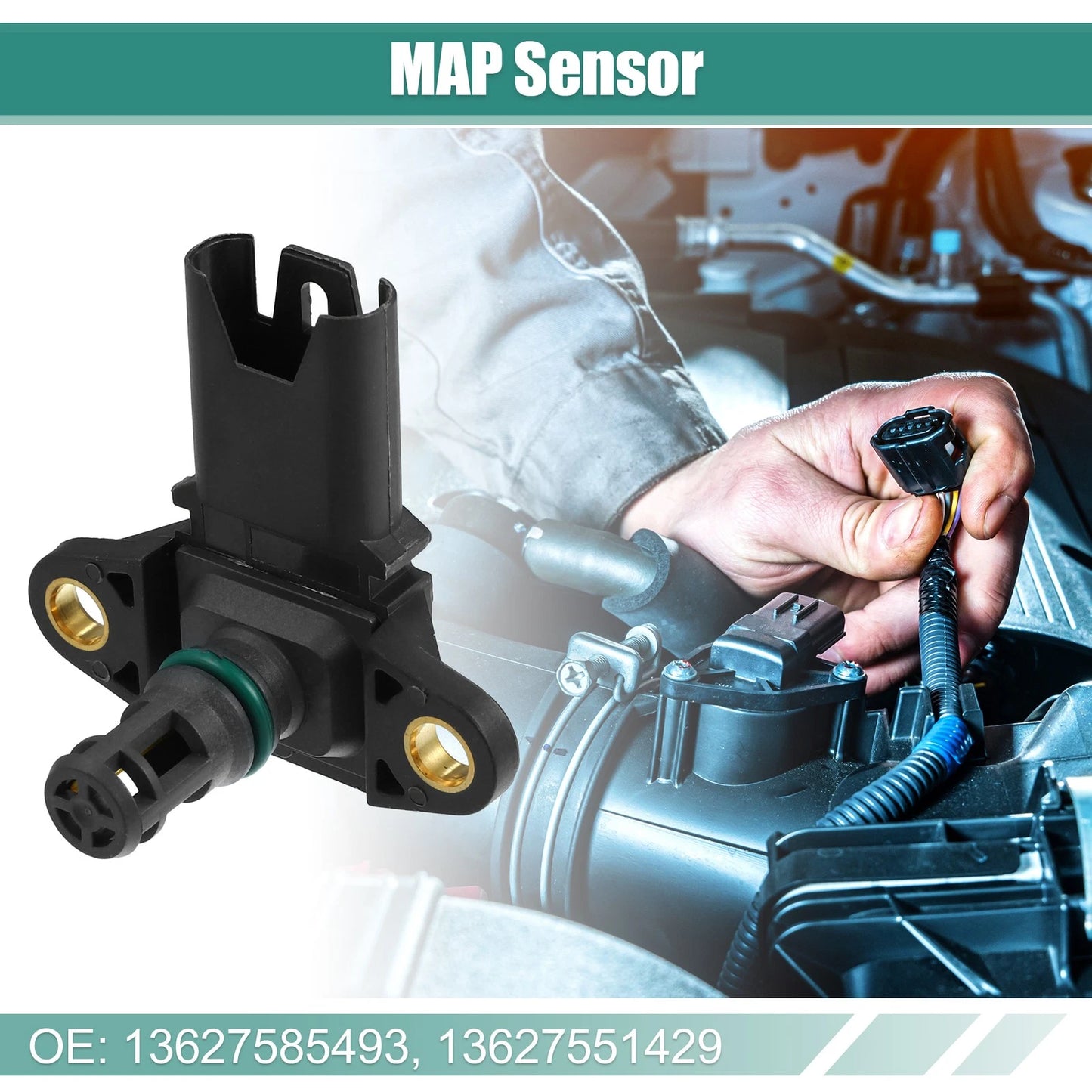 Intake Manifold Pressure MAP Sensor for BMW 135i (2008–2013) 13627585493 13627551429