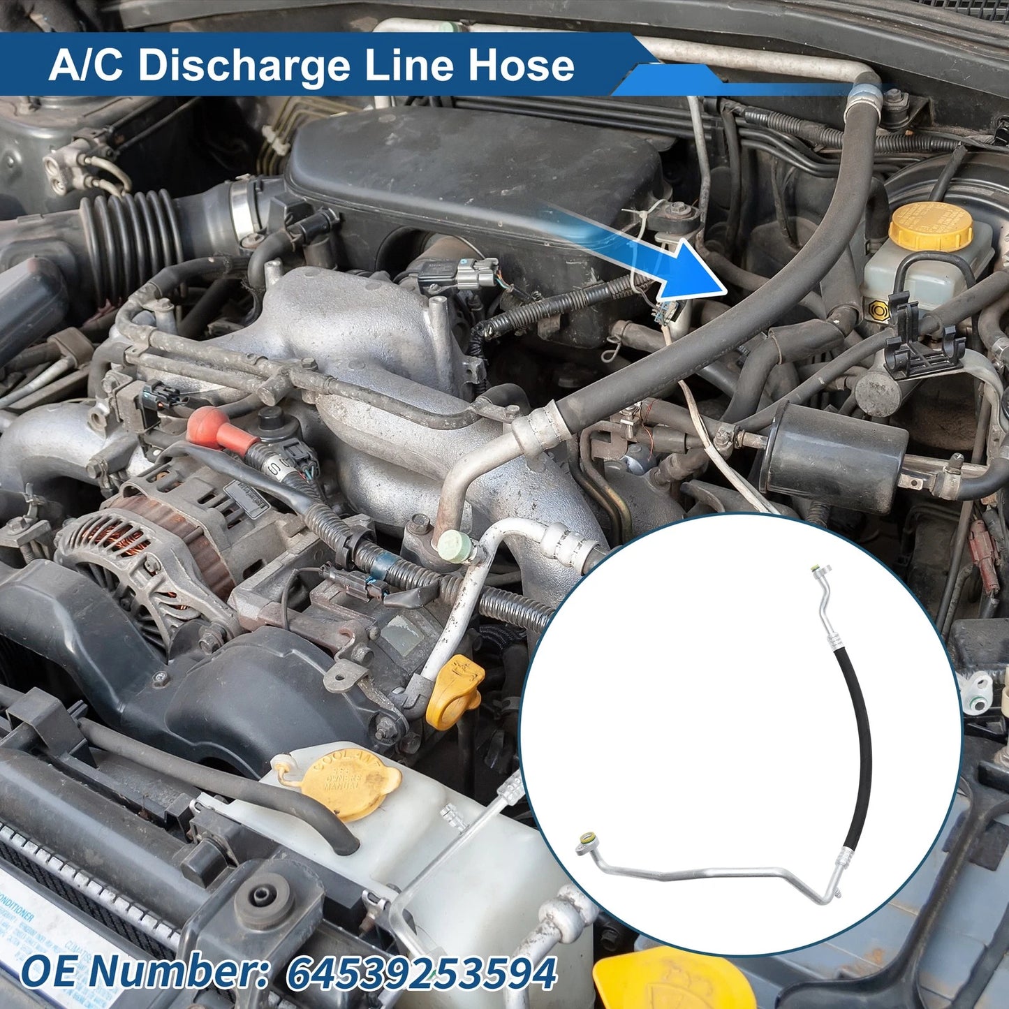 A/C Refrigerant Liquid Hose for BMW 528i (2012–2016) No. 64539253594