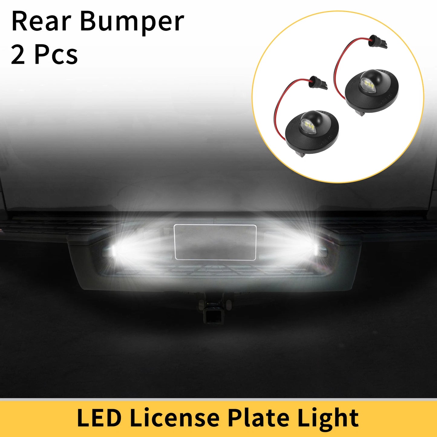 2pcs License Plate Light for Ford F-150 F-250 F-350 (1990–1999) Clear Lens