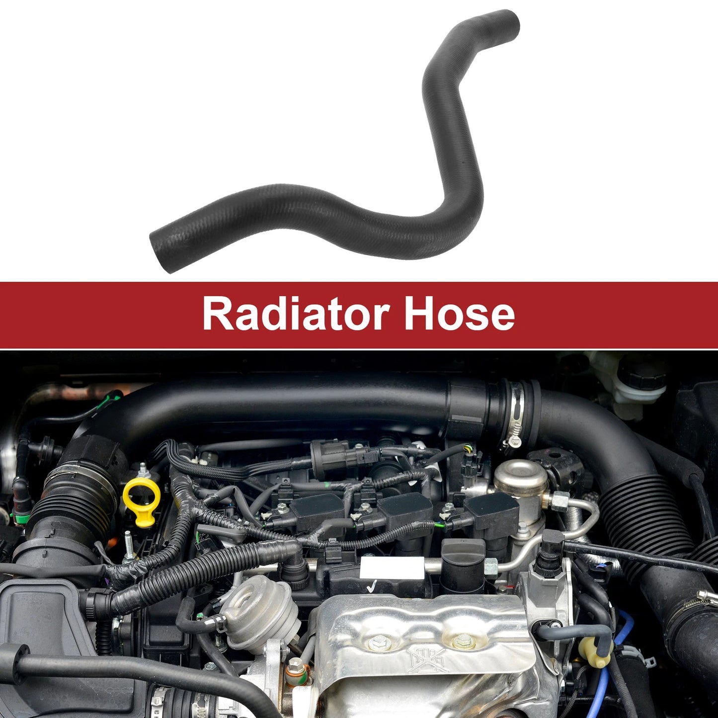 Radiator Hose for Honda Accord (2013–2017) No. 195025G0A50 Rubber Black