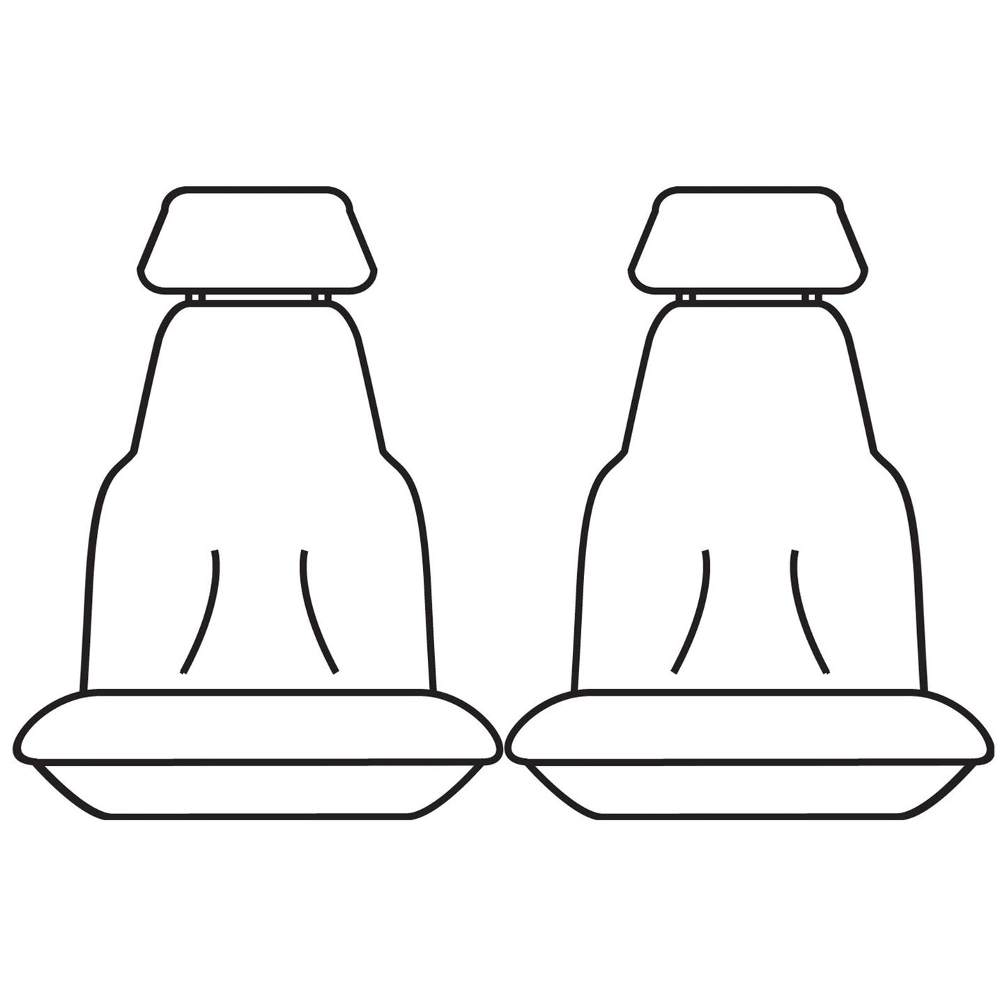 Set of 2 Tailor Made Grey Canvas Car Seat Covers for Landcruiser HDJ100 (2000–2007)