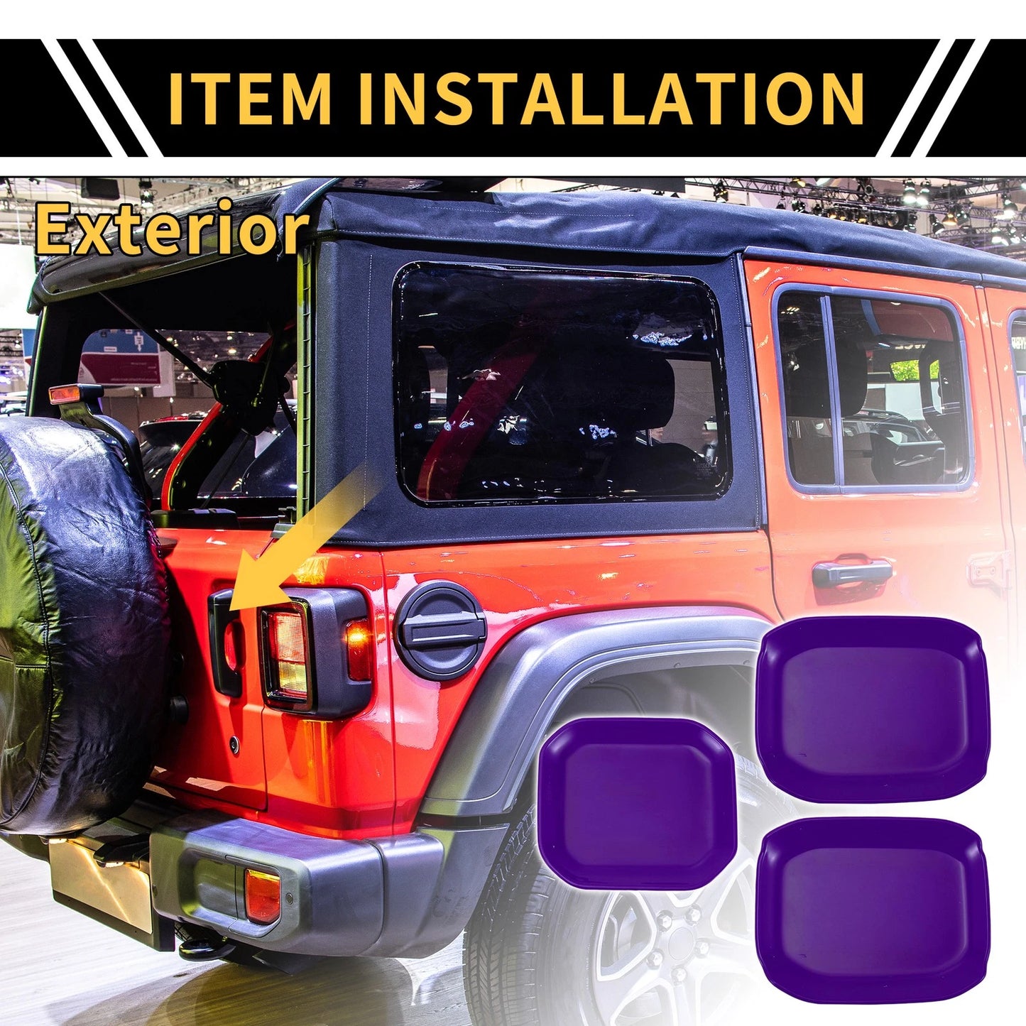 Exterior Door Handle Bowl Cover Trims for Jeep Gladiator JT (2020–2024) Purple