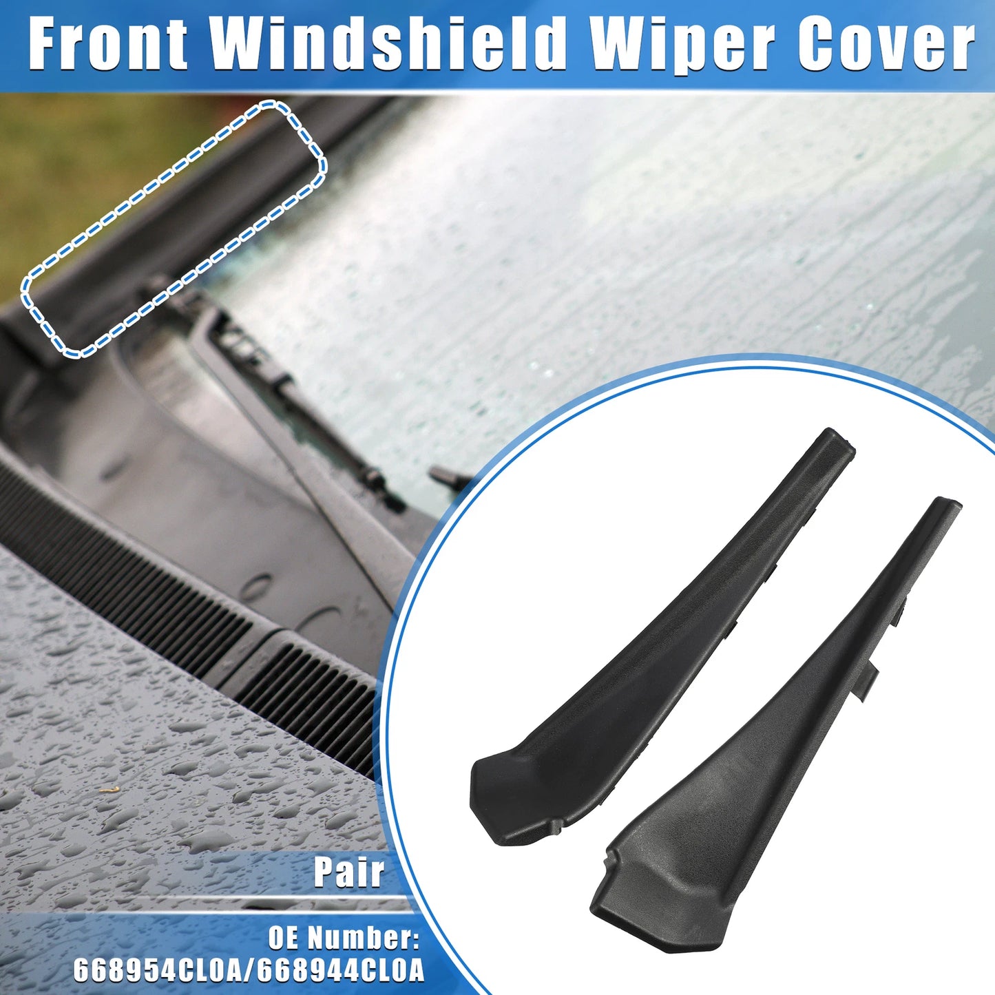 1 Pair Windshield Wrap Corner Trim for Nissan Rogue (2014–2020)