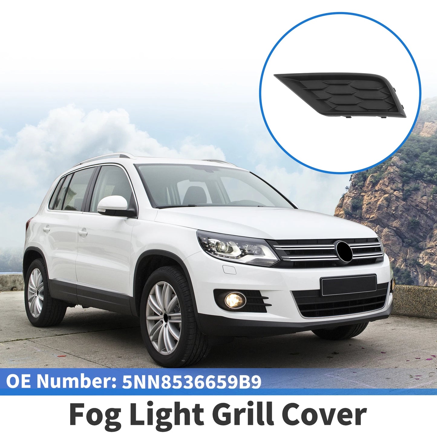 1 Pc Fog Light Grill for VW Tiguan (2018–2021) No.5NN8536659B9
