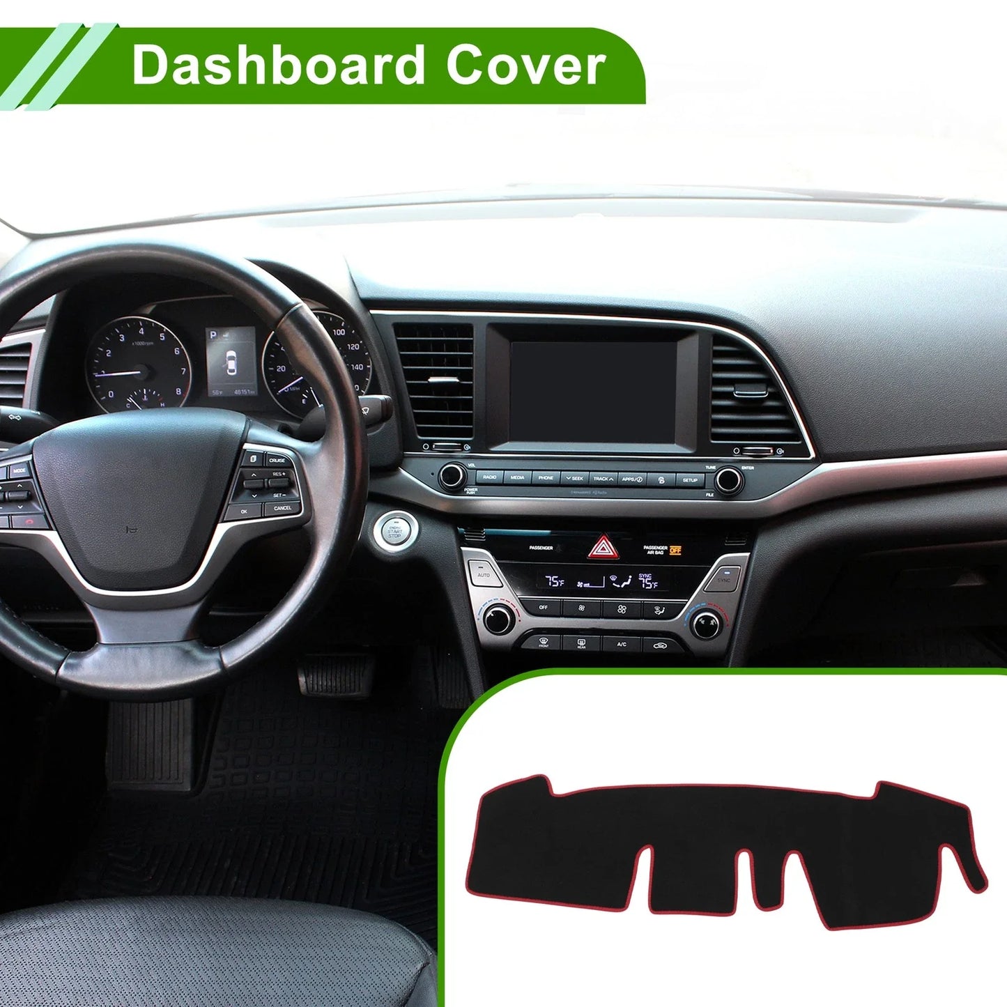 Dashboard Cover for Honda N-ONE JG3 JG4 2020-2024 Black Red 1 x Anti-Slip