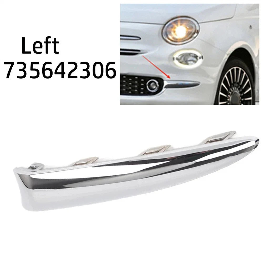 Left Front Bumper Moulding Chrome Trim for Fiat 500 312 Lounge (2016-2020)
