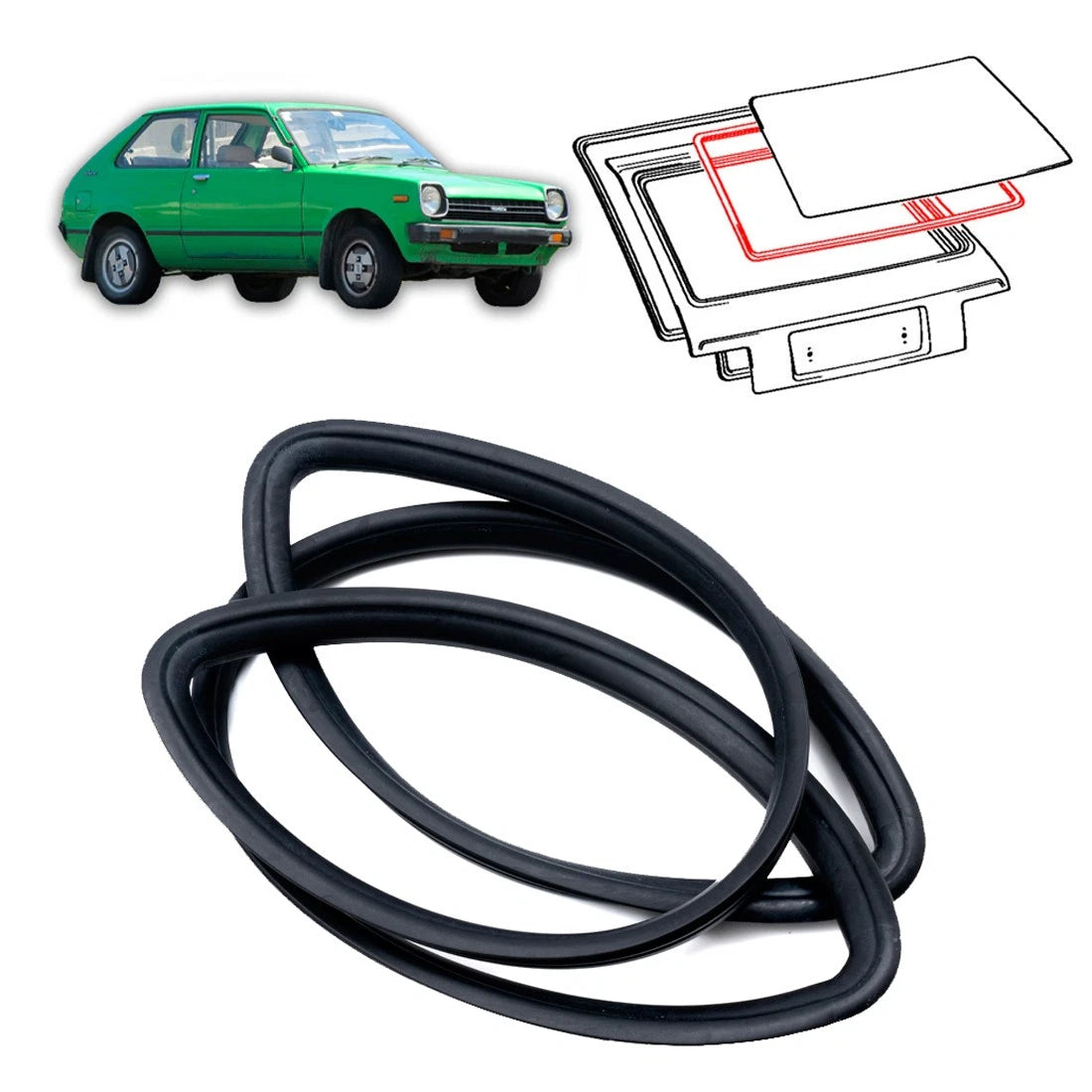 Rear Windshield Weatherstrip for Toyota Starlet (1984–1989)