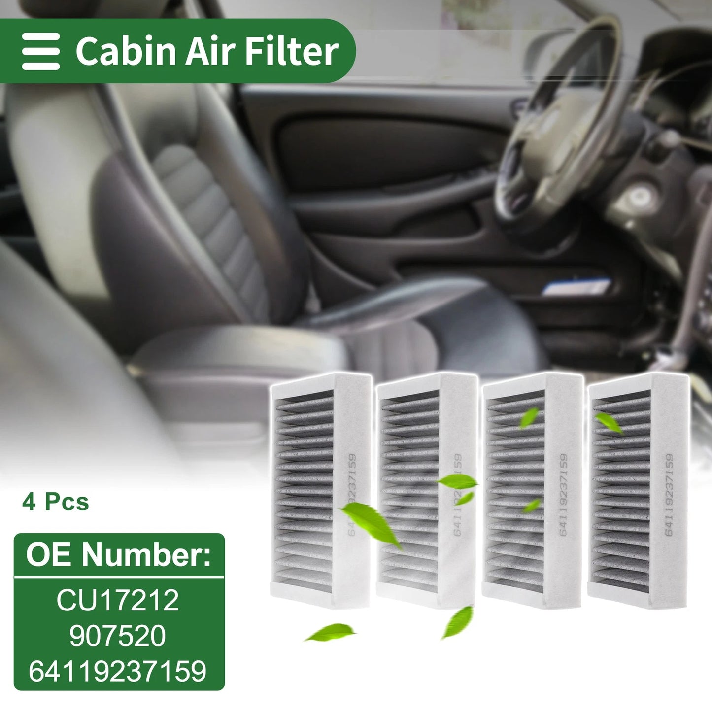 Cabin Air Filter No.CU17212/907520 for BMW X3 F25 (2012–2017)