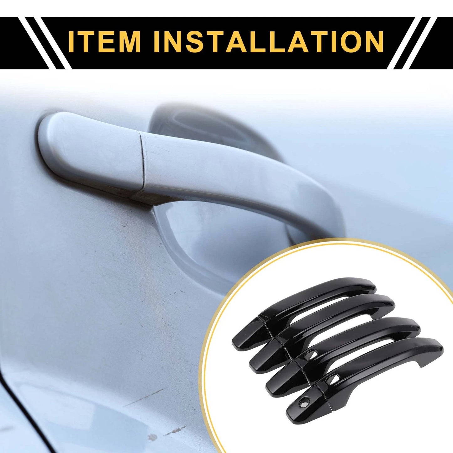 Set of 4 Exterior Door Handle Covers for GMC Yukon (2015–2023) - Black