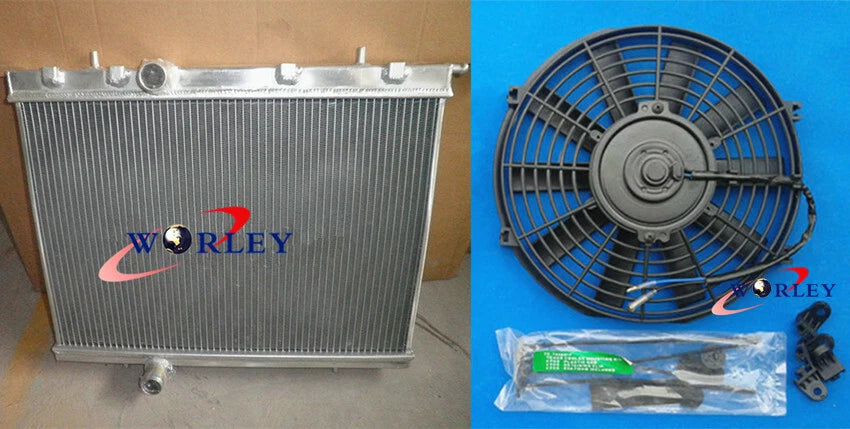 Aluminum Alloy Radiator with Fan for Peugeot 206 (1999–2006)