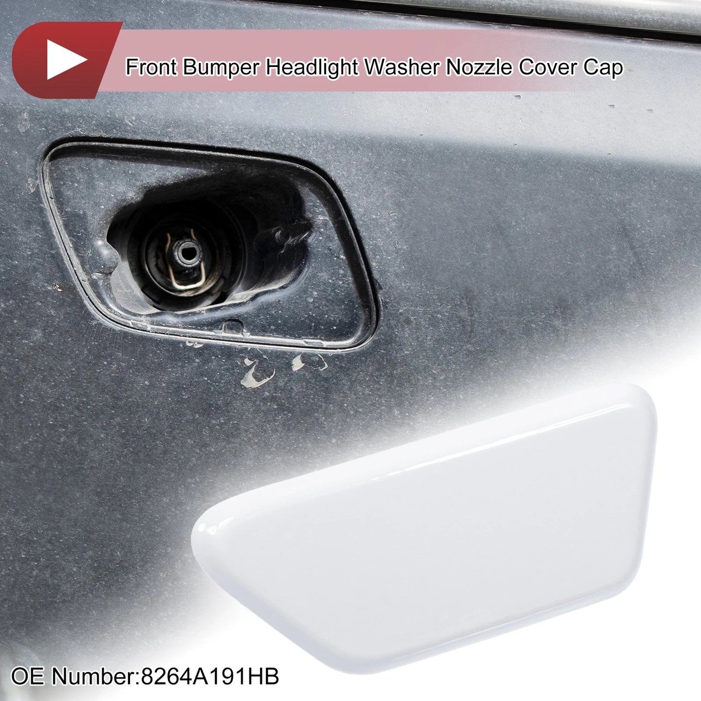 Front Left Washer Nozzle Cover Cap for Mitsubishi Outlander XL (2013–2015) White