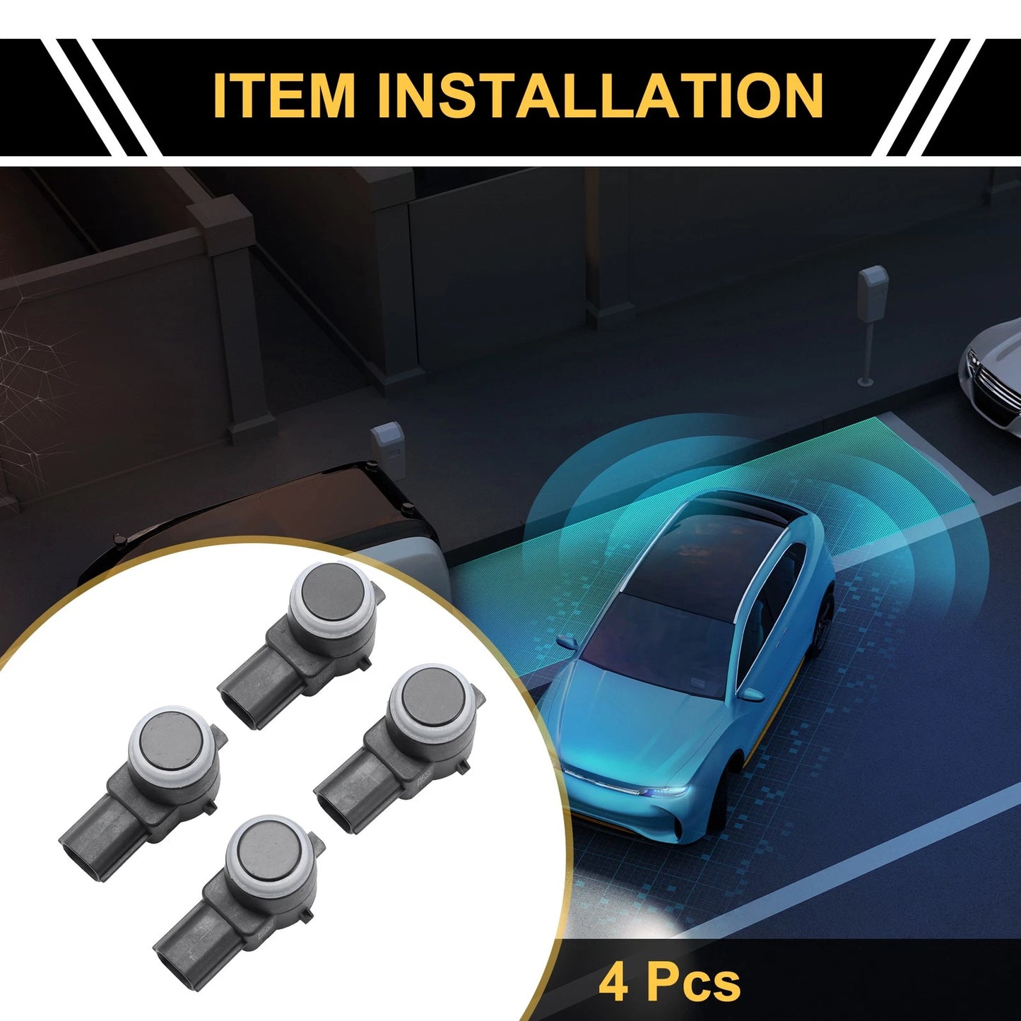 Set of 4 Bumper Reverse Backup Parking Sensors for Chevrolet Silverado (No. 25855501)