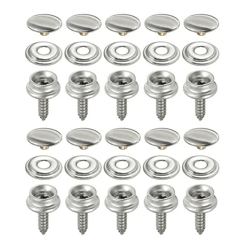 30pcs Snap Fastener Stainless Steel for Canvas Tent Boat Marine