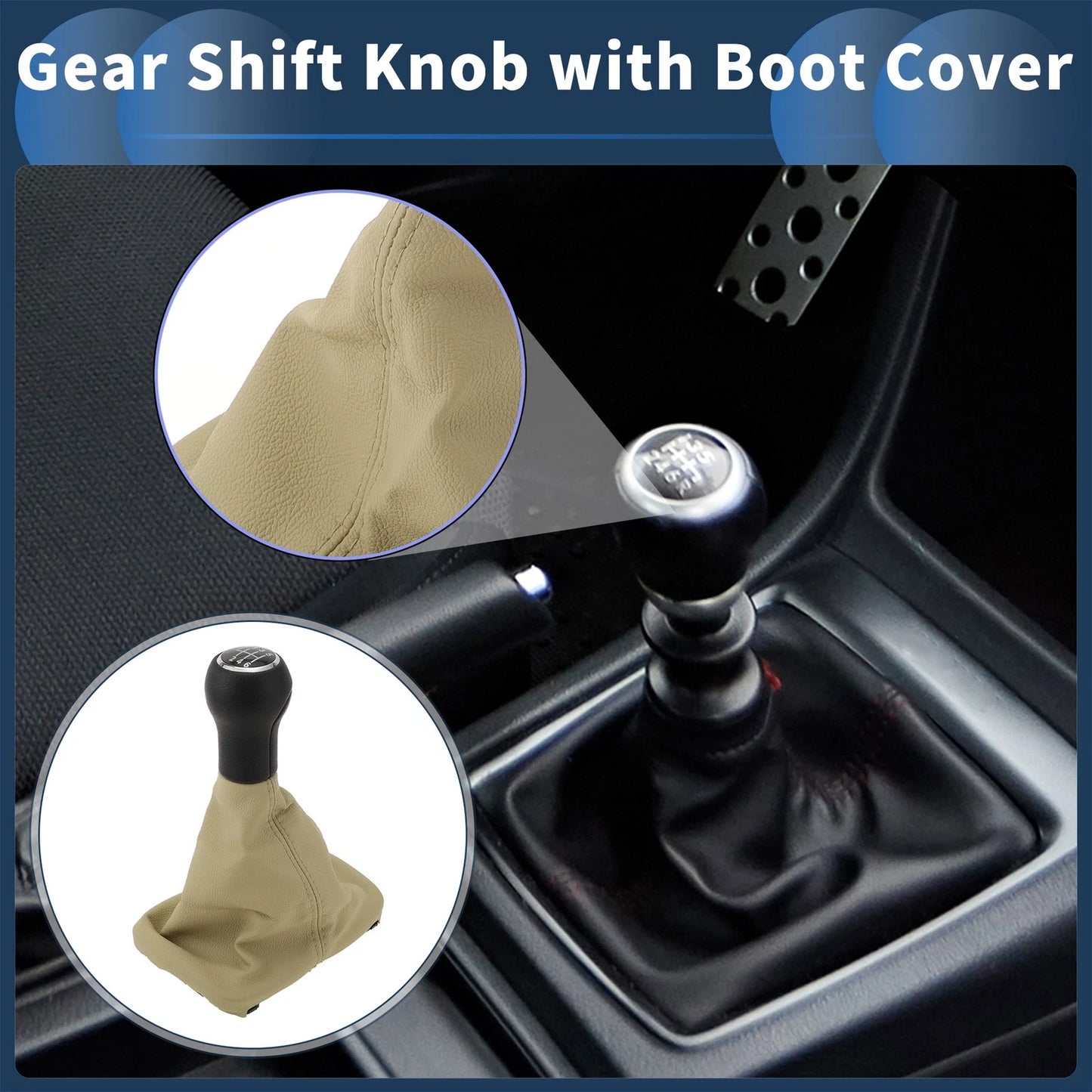 6 Speed Gear Shifter Knob with Cover for VW Beetle (1998–2010)