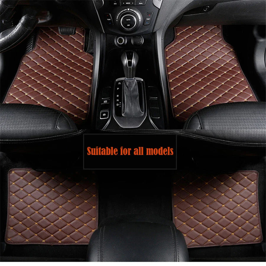 4 Pcs Waterproof PU Leather Car Floor Mats