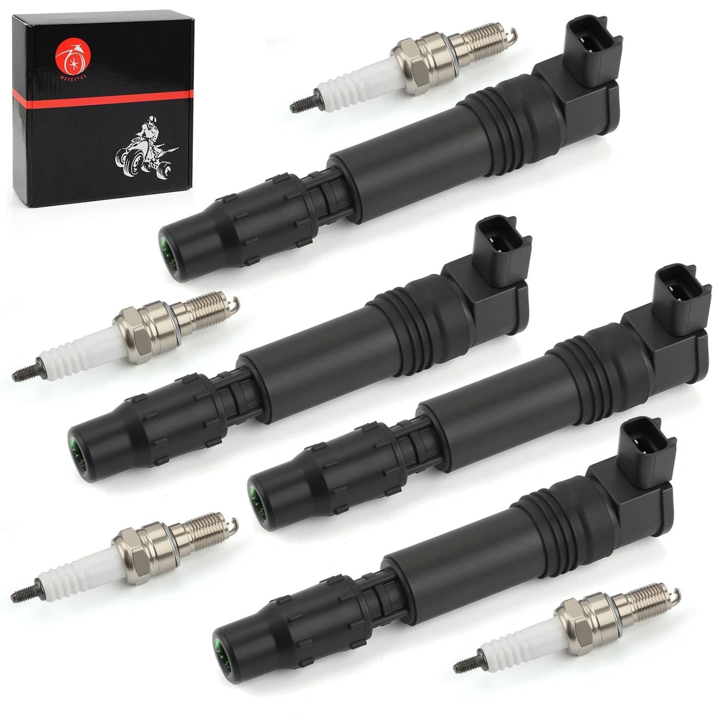 4 Pack Ignition Coils & Iridium Spark Plugs for Honda CBR954RR (2002–2003)