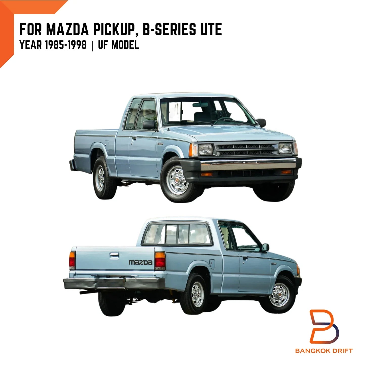 Grey Interior Door Panels for Mazda B-Series Bravo B2000 B2200 B2600 (85-98)