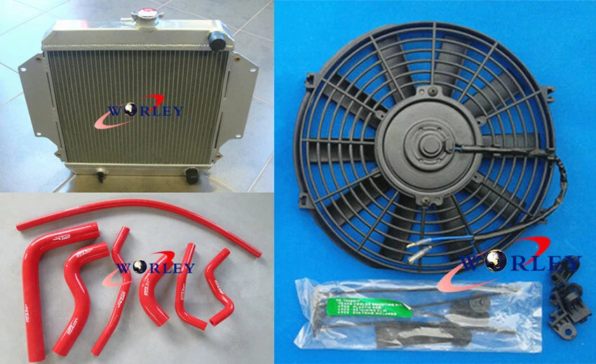 Aluminum Radiator with Red Hose and Fan for Suzuki Sierra 1.3 SJ413 (1984–1996)