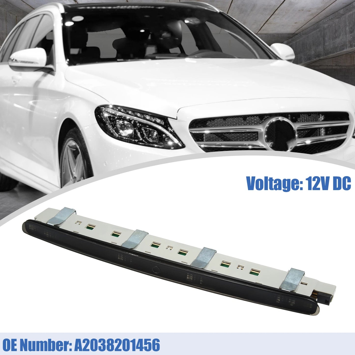Third Rear Brake Light A2038201456 for Mercedes Benz C-Class (2001–2007)