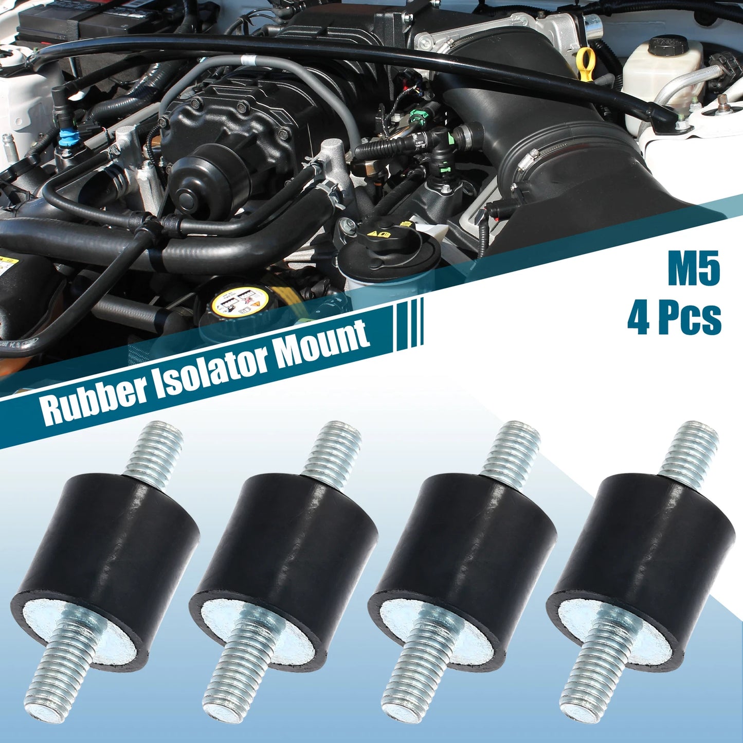 Set of 4 M5 Anti Vibration Rubber Isolator Dampers 15x15mm