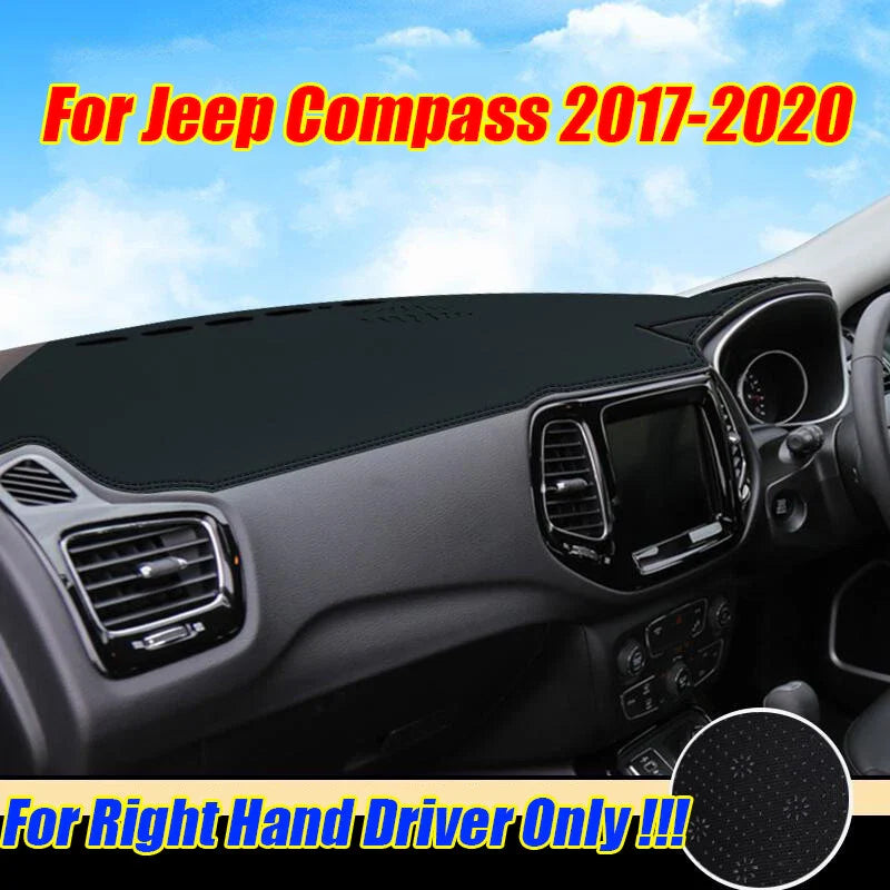 RHD Leather Dashboard Cover Pad Mat for Jeep Compass (2007–2020)