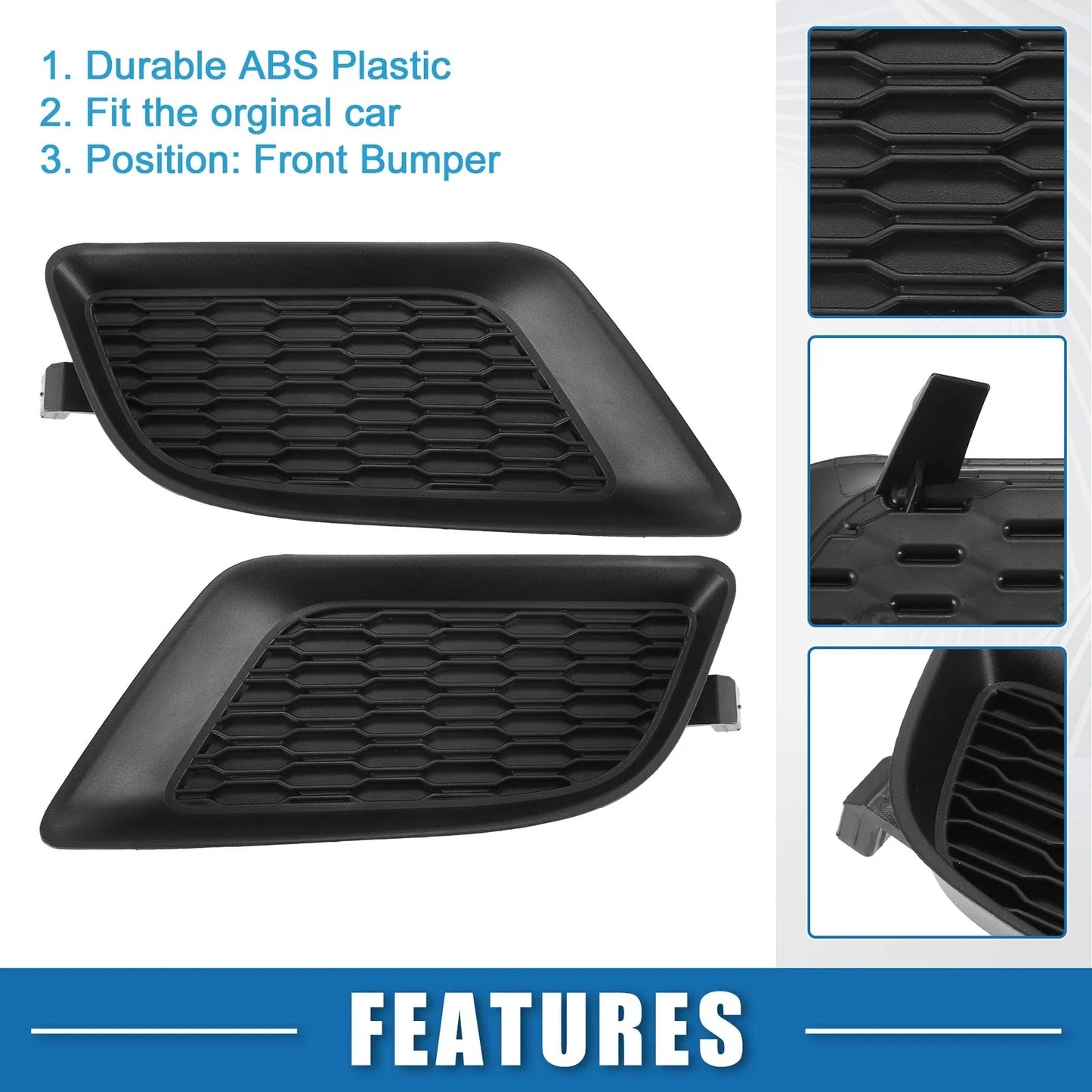 2 x Front Fog Light Grille Covers for Dodge Charger (2011-2014)