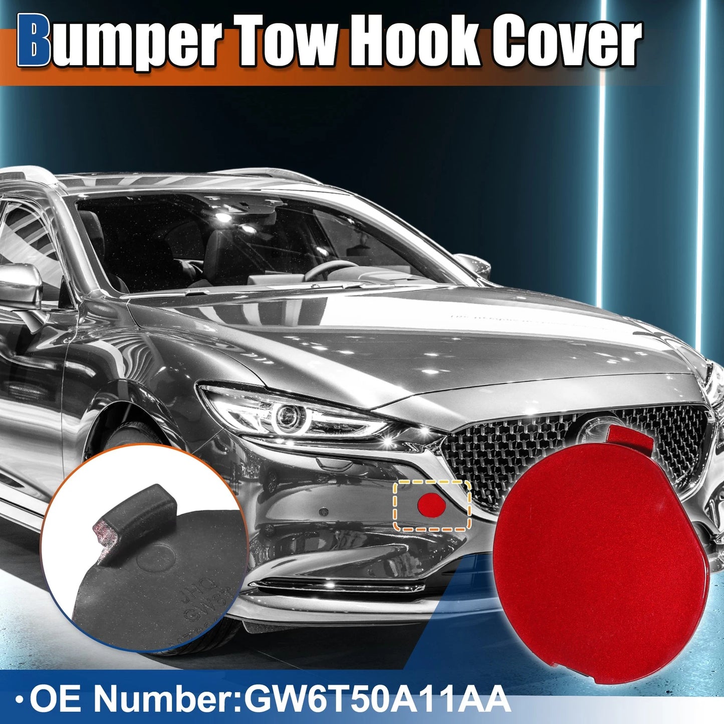Tow Hook Cover for Mazda 6 Atenza (2018–2021) No.GW6T50A11AA Red