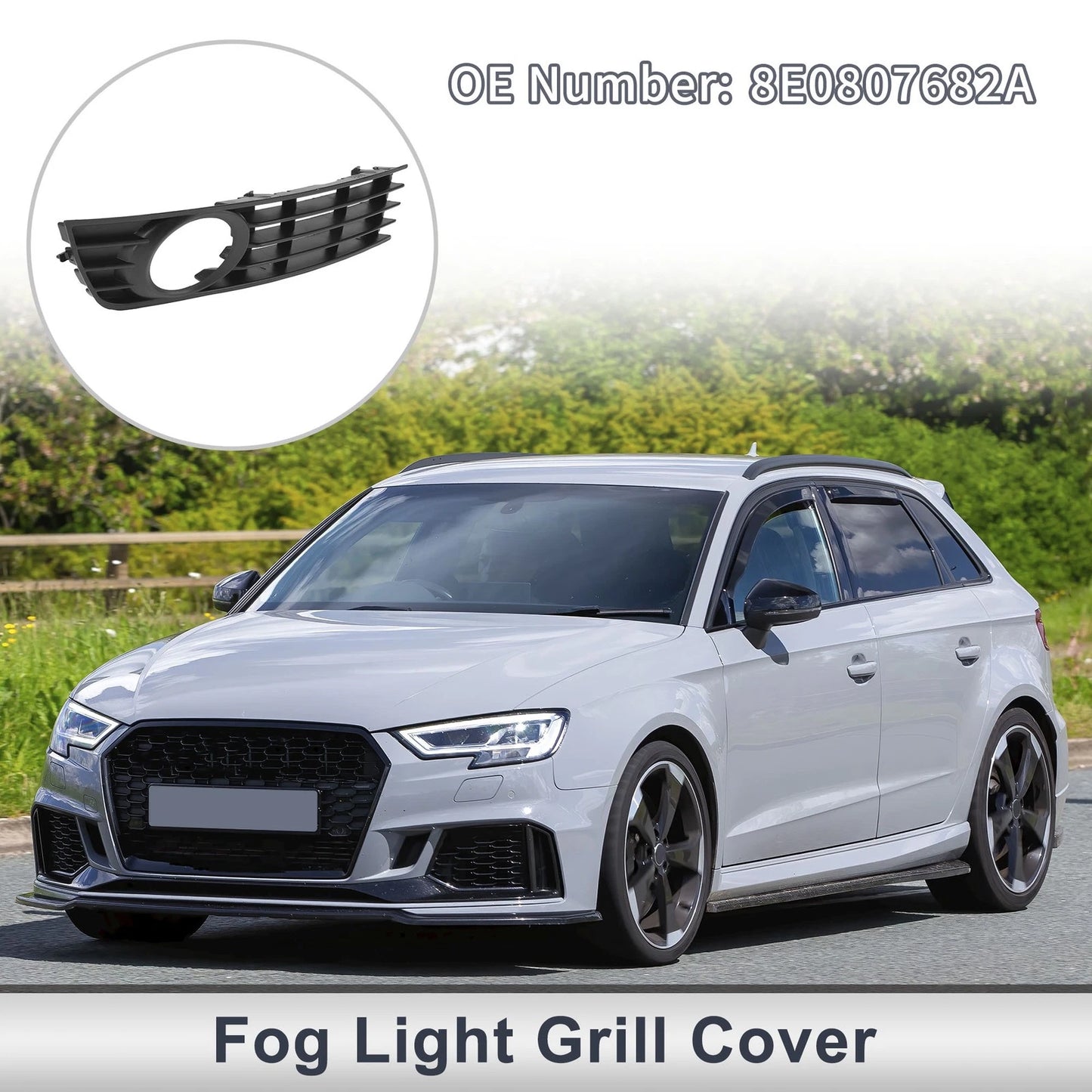 1 Pc Fog Light Grill for Audi A4 Quattro (2002–2005) No. 8E0807682A