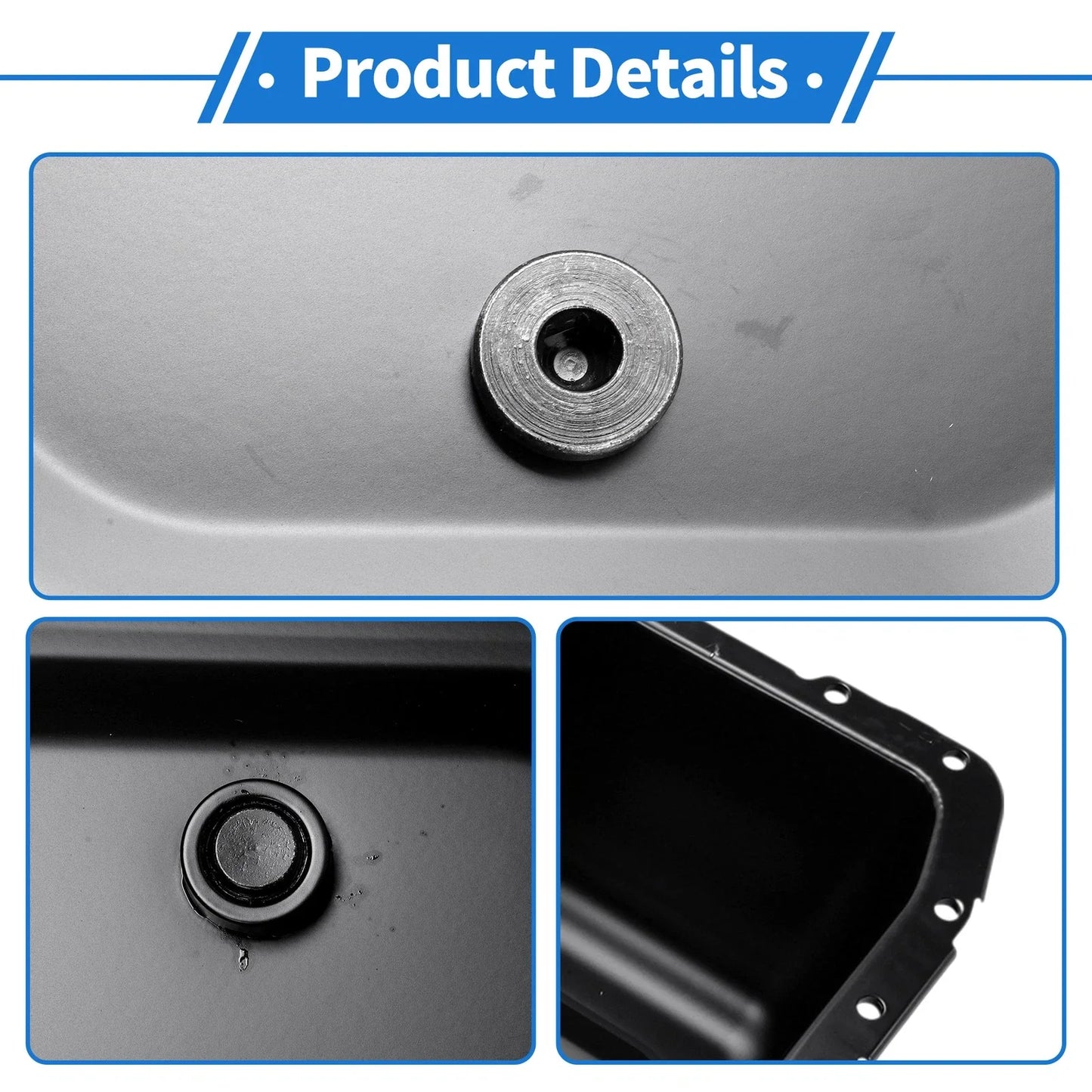 Engine Oil Pan for Dodge Ram 2500 (2007-2010) - 1 x No.5086855AA, Iron Black