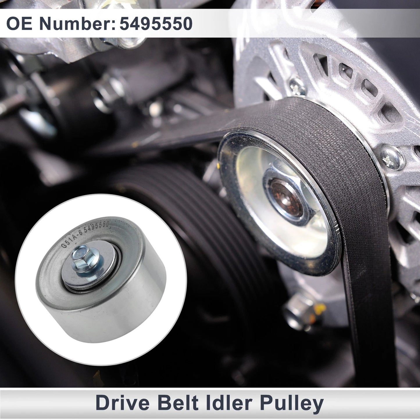 Drive Belt Idler Pulley for Buick Enclave 2009–2013 No. 5495550 Steel 1 pcs