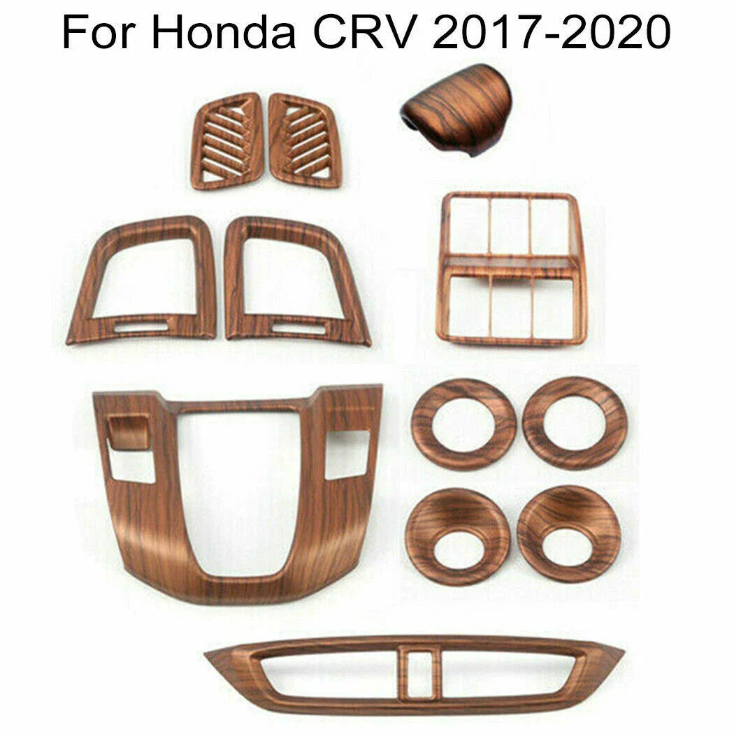 18x Peach Wood Grain Car Interior Cover Trim for Honda CRV CR-V (2017–2022)
