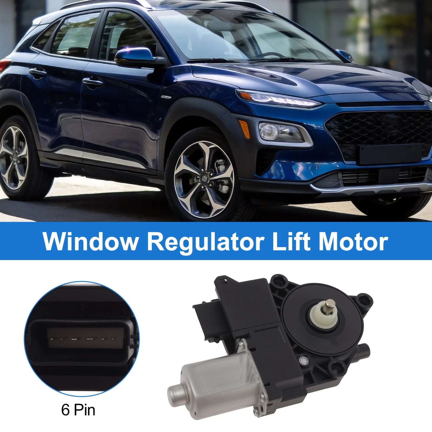 Left Front Power Window Regulator Lift Motor for Hyundai Kona (2018–2023) 82450J9010