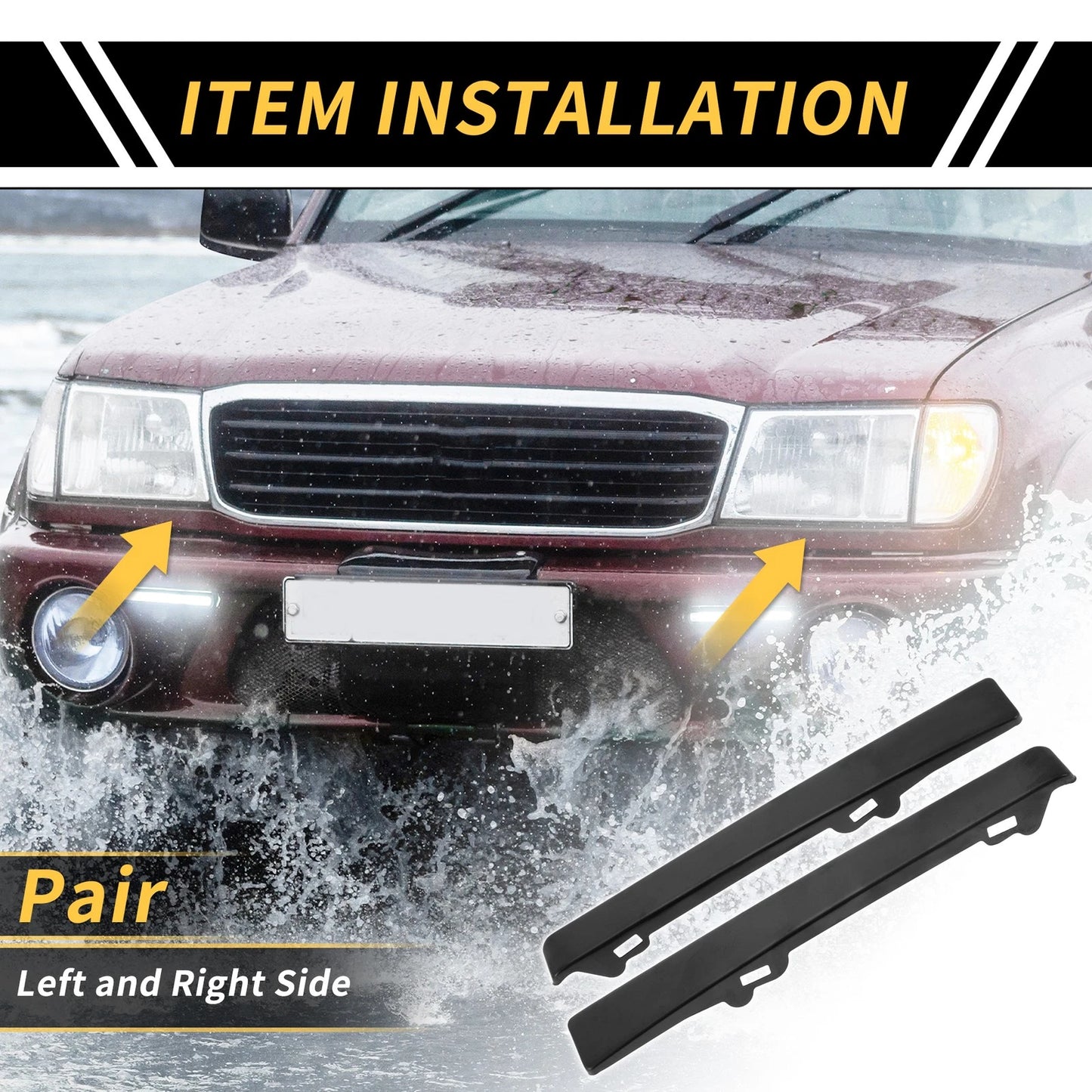 Pair Front Bumper Grille Headlight Filler for Toyota Tacoma (2005–2015) No. 5251335010