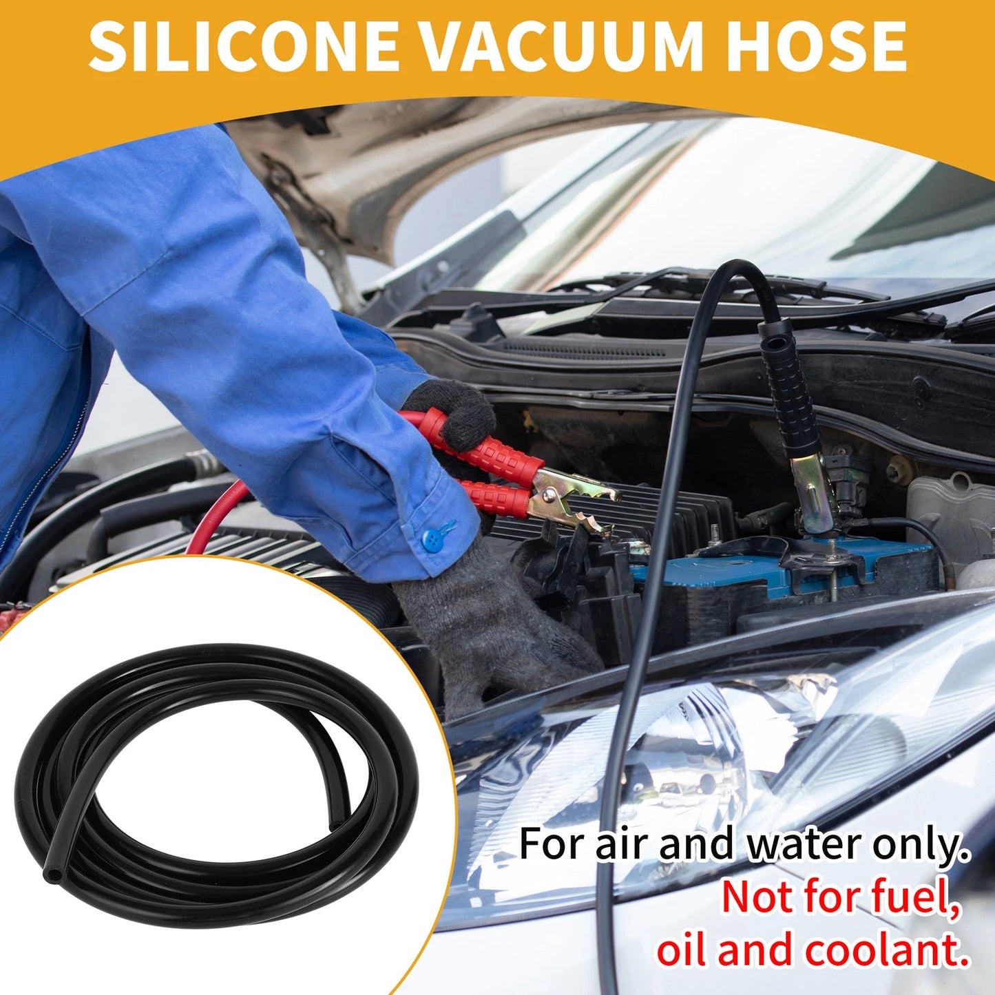 6.6FT 1/4" Silicone Vacuum Tubing Hose for Air and Water