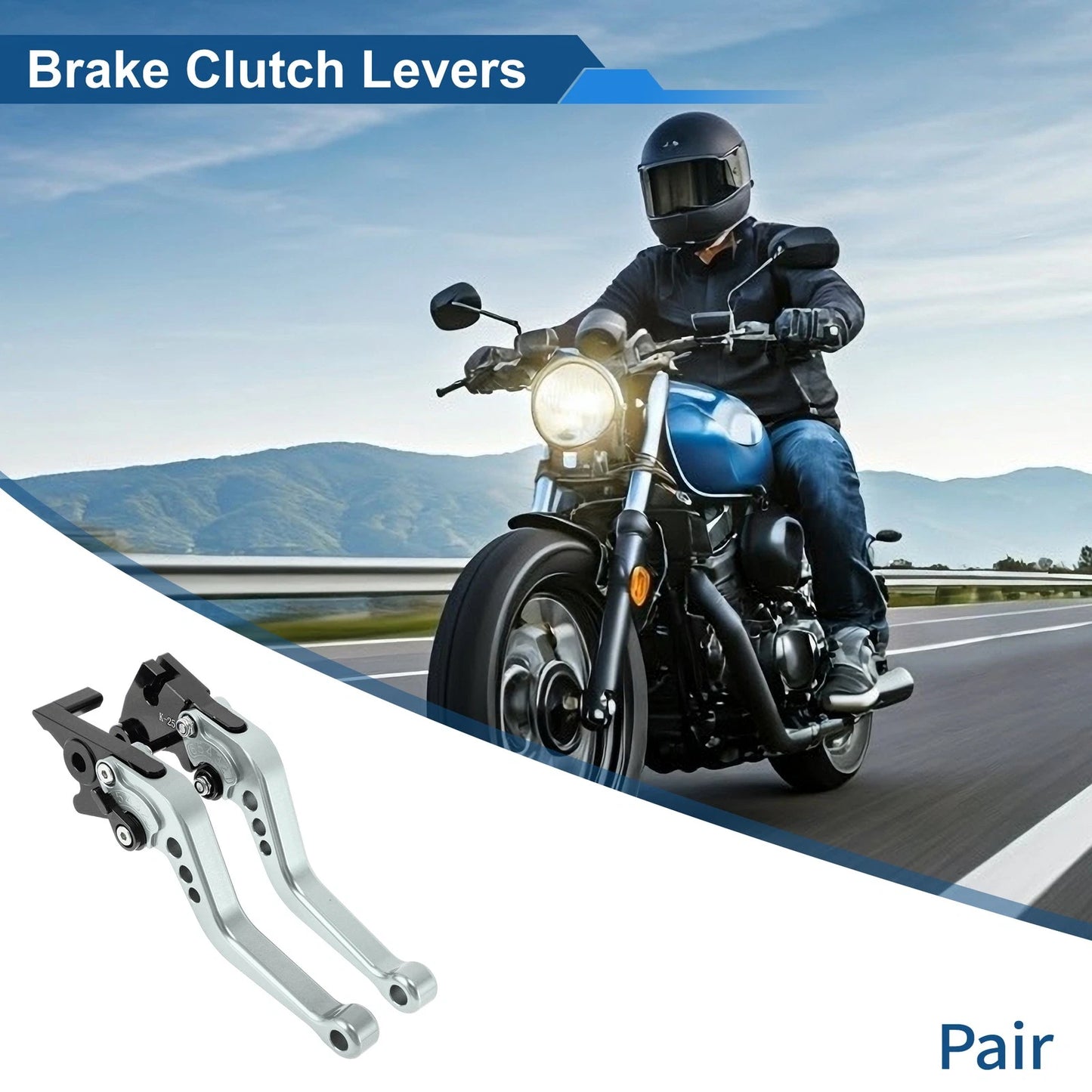 6-Speed Adjustable Brake Clutch Levers for Kawasaki EX250 (2008–2012) Titanium Tone