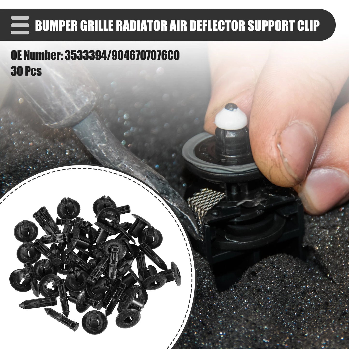 30 Pcs Bumper Grille Radiator Air Deflector Support Clip for Volvo No.3533394
