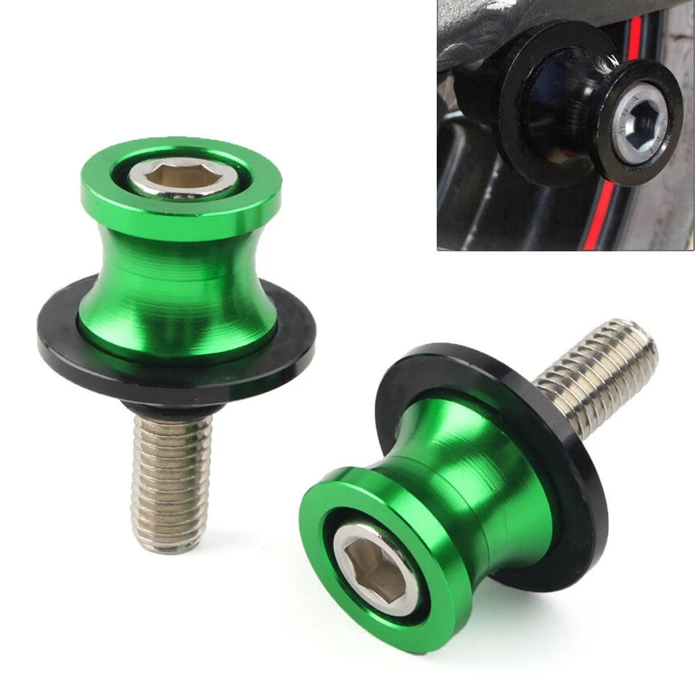 Swingarm Spools Slider Stand Screws 8MM for Kawasaki ZX6R (2012–2021) Green CNC