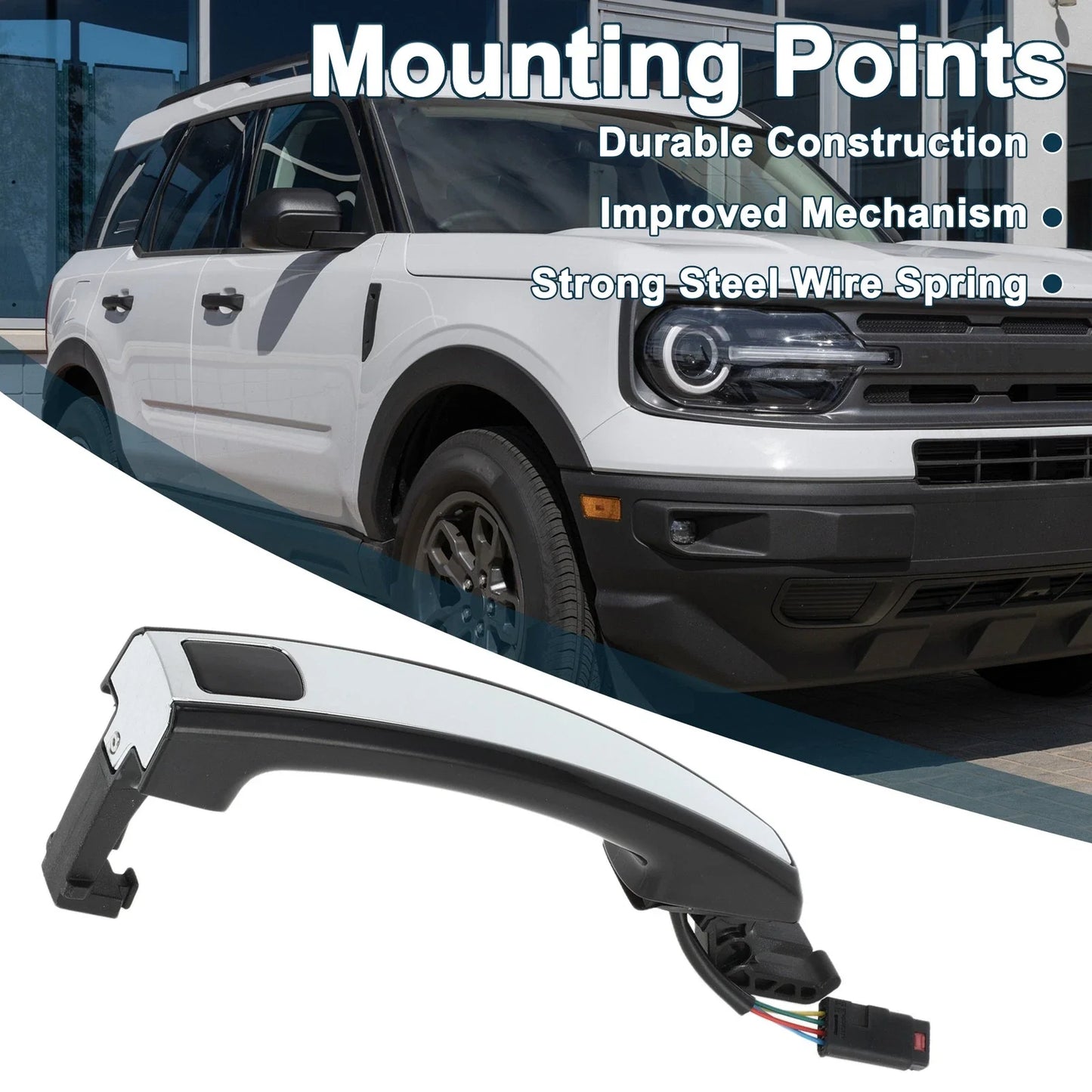 Front Left Door Handle for Chevrolet CRUZE 2011 (2011) Black Silver Tone