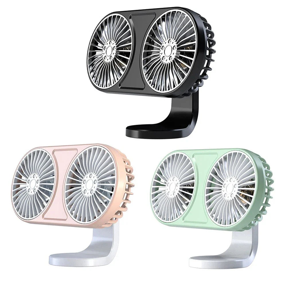 Dual Head USB Car Fan / 2 x / Dual Head USB Car Fan for Vehicles