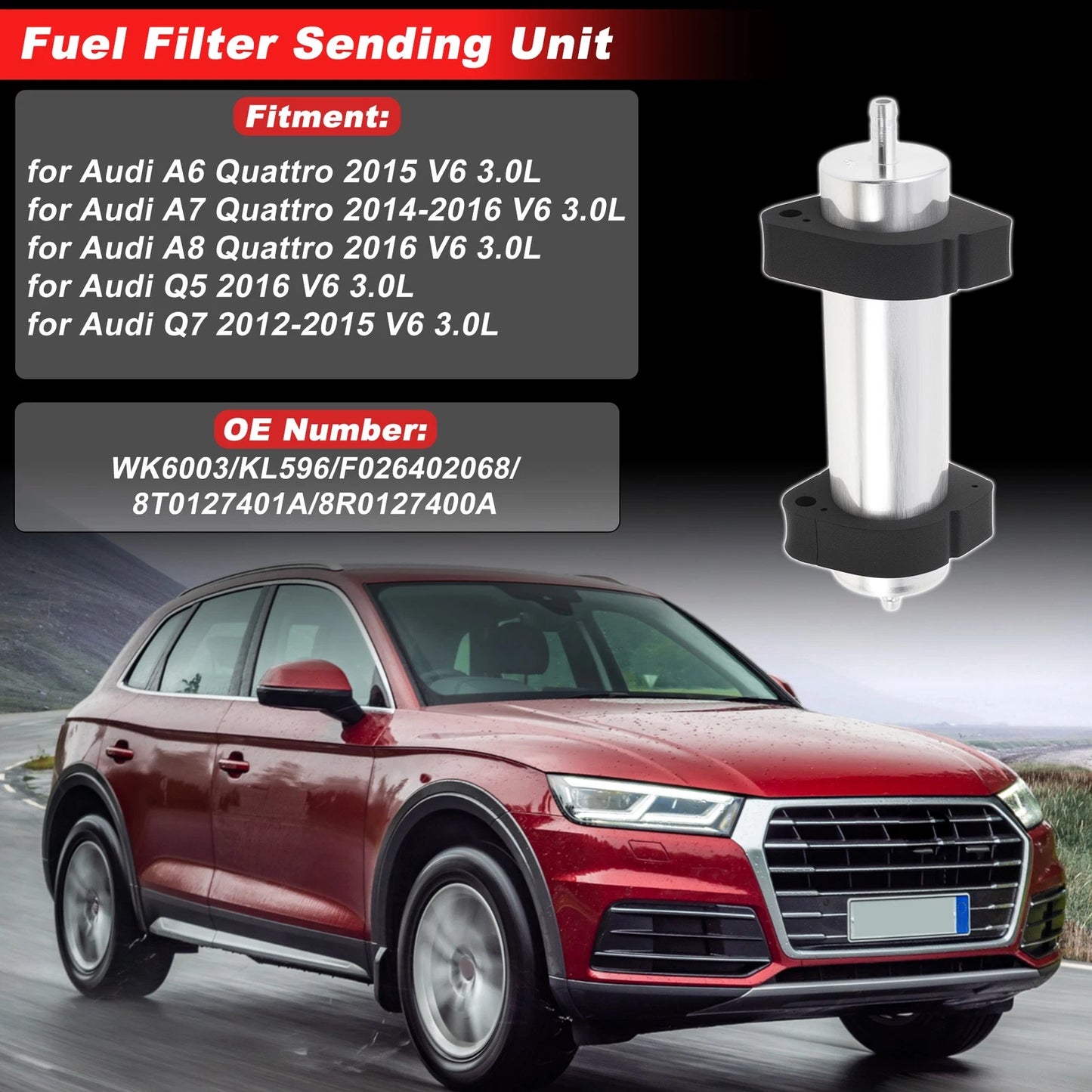 Fuel Filter Assembly for Audi A6 Quattro (2015) No.WK6003/KL596 Metal 1 pc