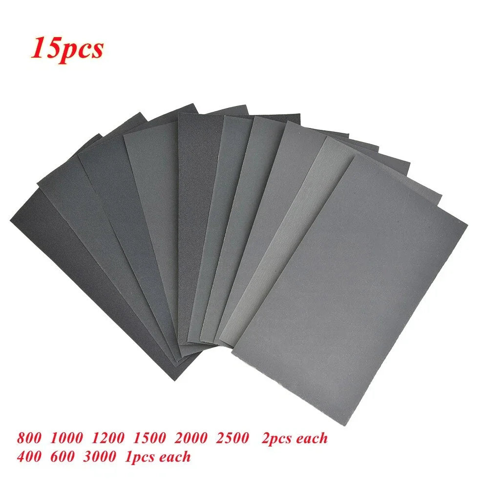 Wet/Dry Sandpaper 400/600/800/1000/1200/1500/2000/2500/3000 Grit Tools Supplies